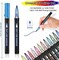 12 Pieces Metallic Double Line Outline Markers Glitter Pen Set for Rock Painting, Glass, Mug, Wood, Fabric, Canvas, DIY Craft with Fine Medium Tip